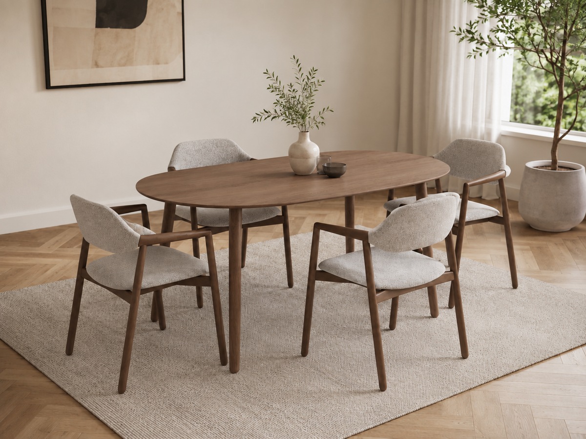 Eettafel MAD Mobitec dark oiled roast walnoot 