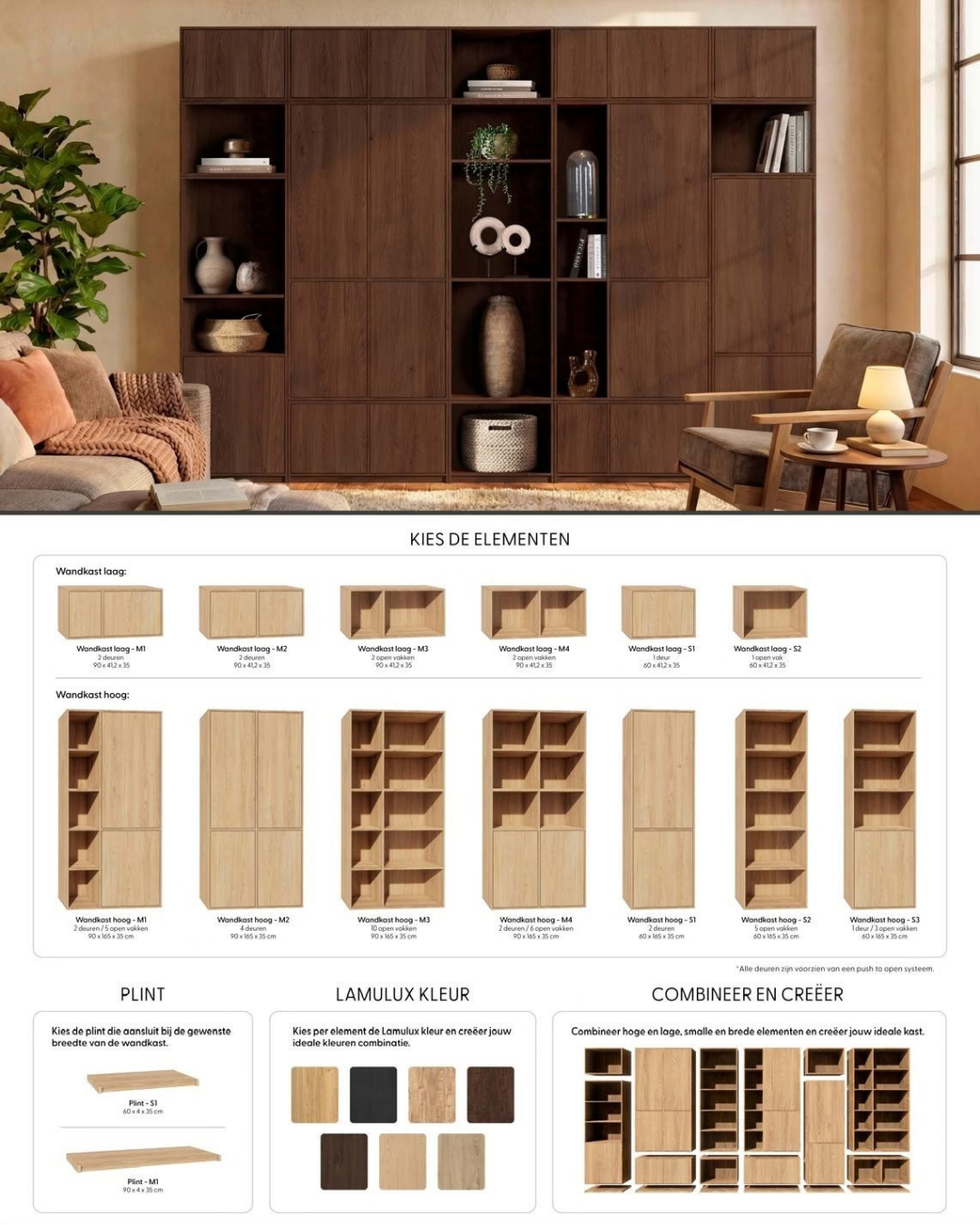 Stel zelf je wandkast samen. Kies zelf de elementen. Ikea Pax Kast maar dan kwalitatiever