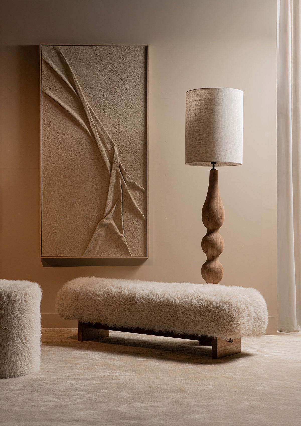PTMD houten poten hair beige of bruin