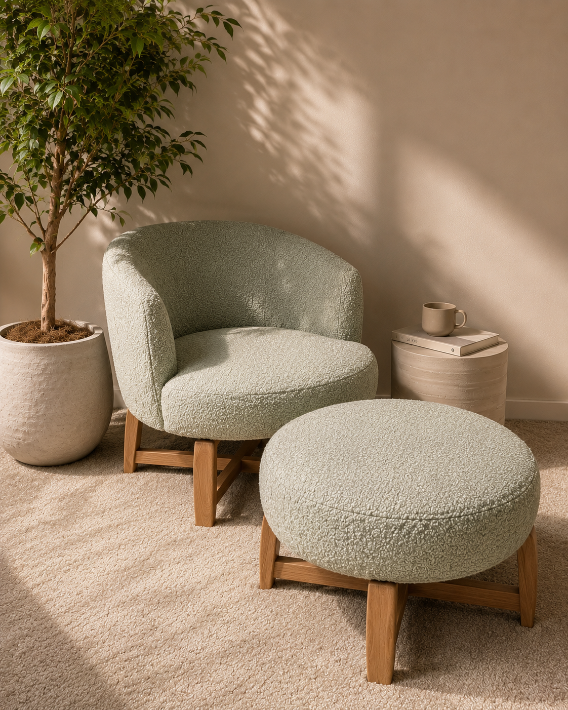 Fauteuil en poef Lamos Passe Partout