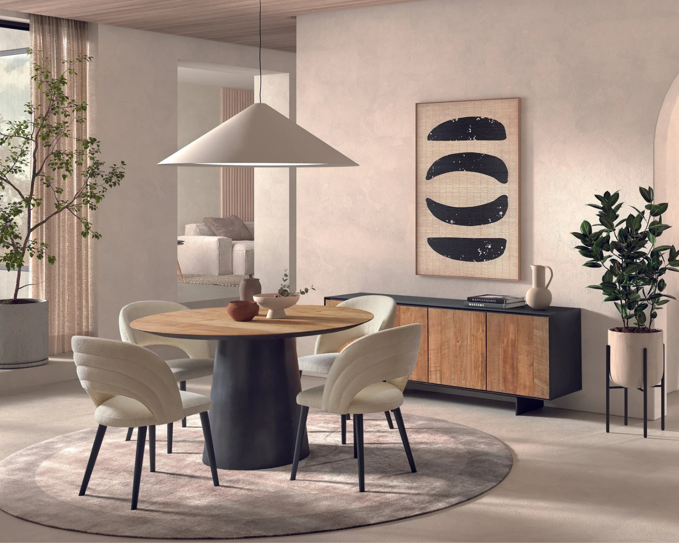 Canada Set tafel rond & dressoir