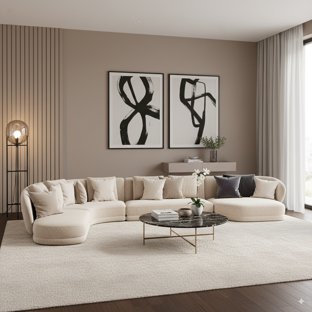 Sofa Praag unieke sofa hoekbank met ronde afgewerkte hoeken verkrijgbaar in diverse stoffen