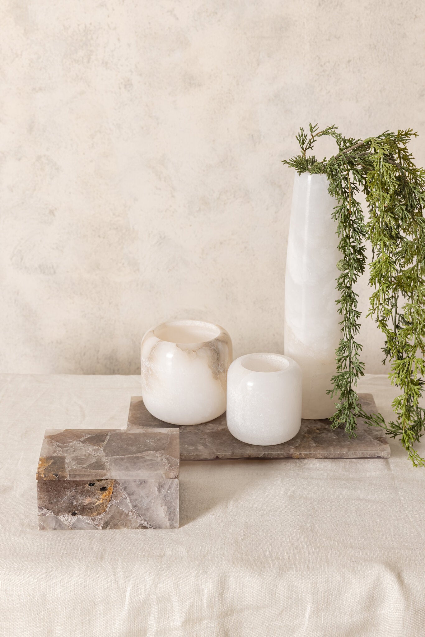 Alabaster stone candle kaars diverse maten