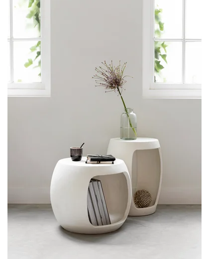 Coffee table uit fibre cement in een witte kleur