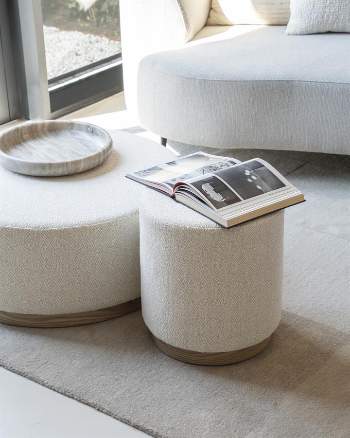 Poef Avah klein - beige Mantz - afbeelding 5