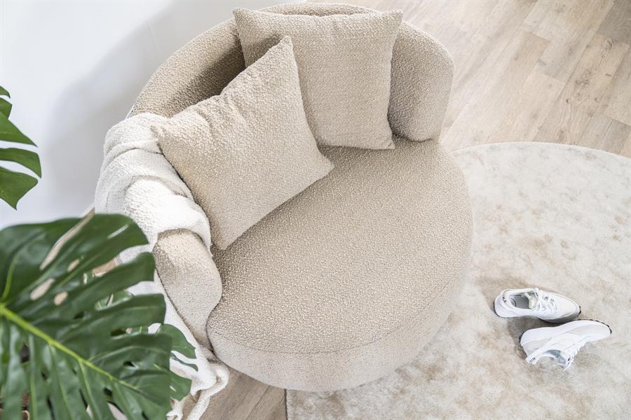 Fauteuil Louis met kussen - zand Spark - afbeelding 4