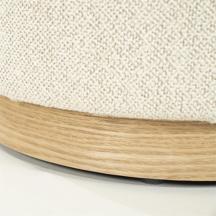 Poef Avah klein - beige Mantz - afbeelding 3