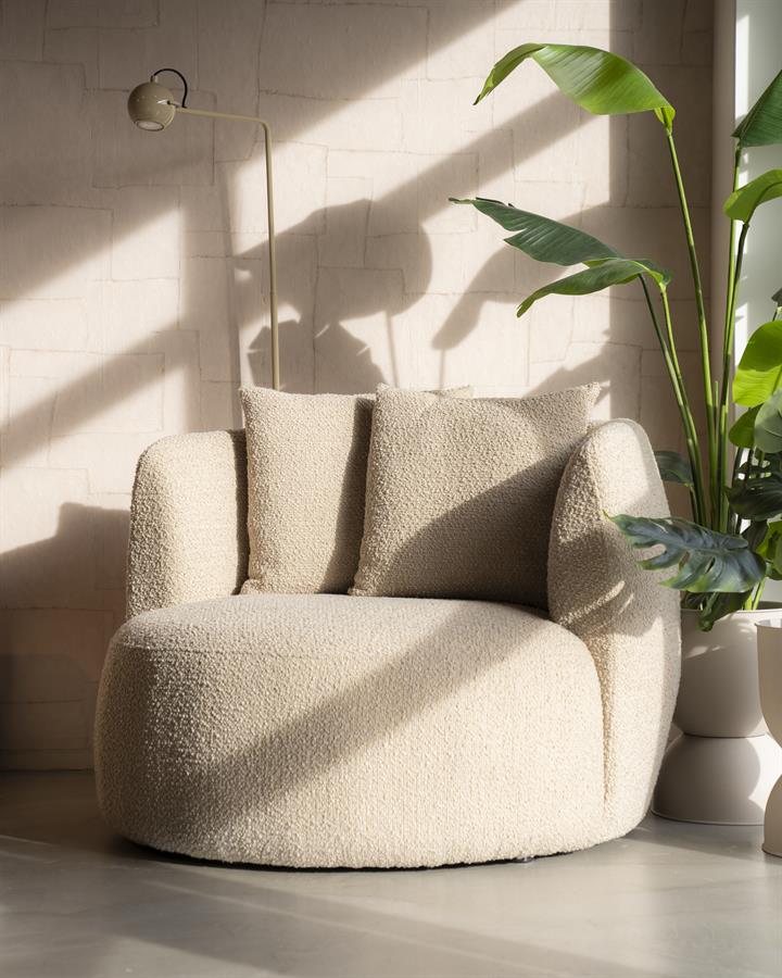 Fauteuil Louis met kussen - zand Spark - afbeelding 6
