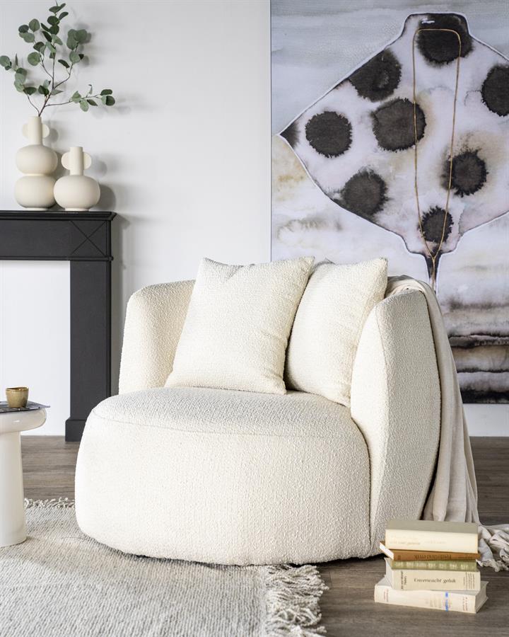 Fauteuil Louis met kussen - zand Spark - afbeelding 2