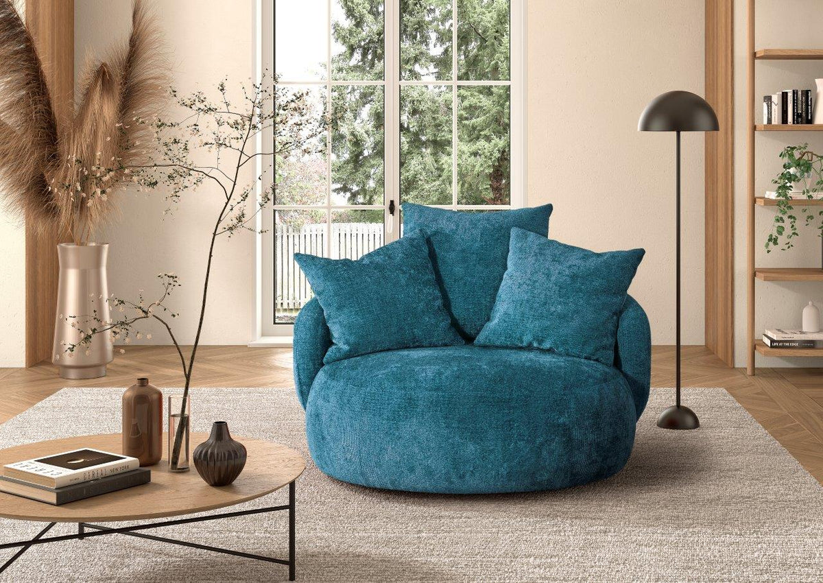 Fauteuil POP confortluxe beschikbaar draaibaar als 2-zit in diverse kleuren en stofcategorieën 