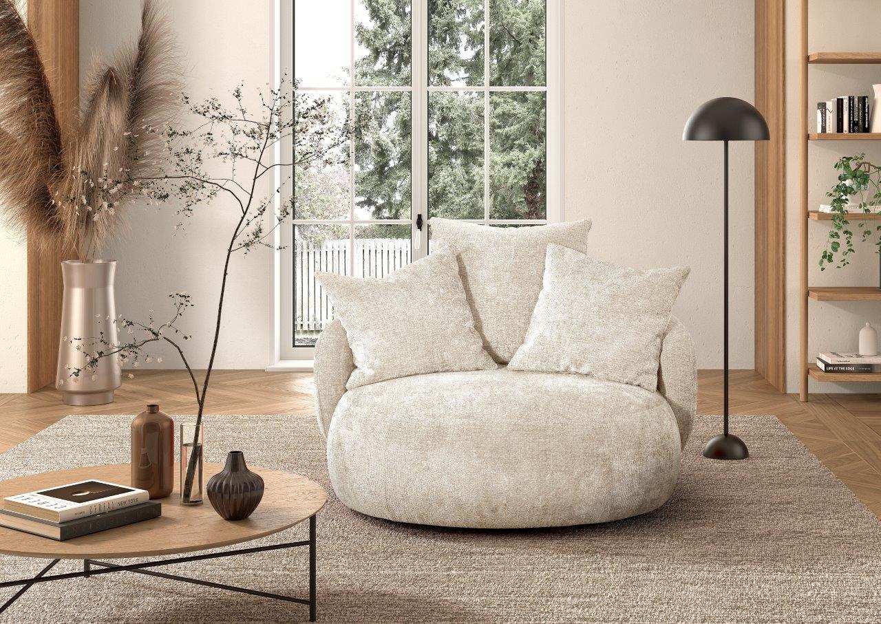 Fauteuil POP confortluxe beschikbaar draaibaar als 2-zit in diverse kleuren en stofcategorieën 