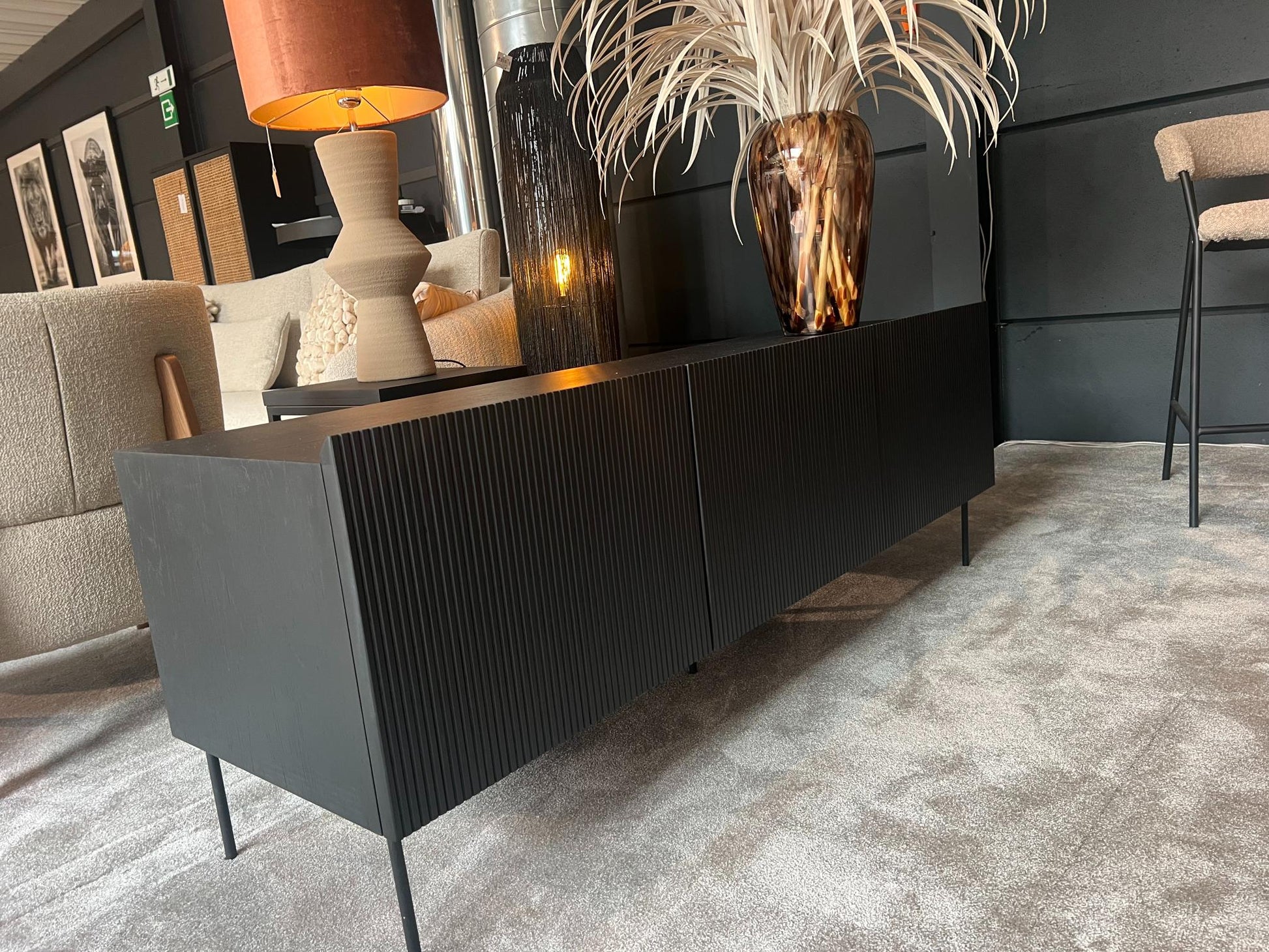 TV MEUBEL SANTA MONICA ZWART GROOT - afbeelding 2