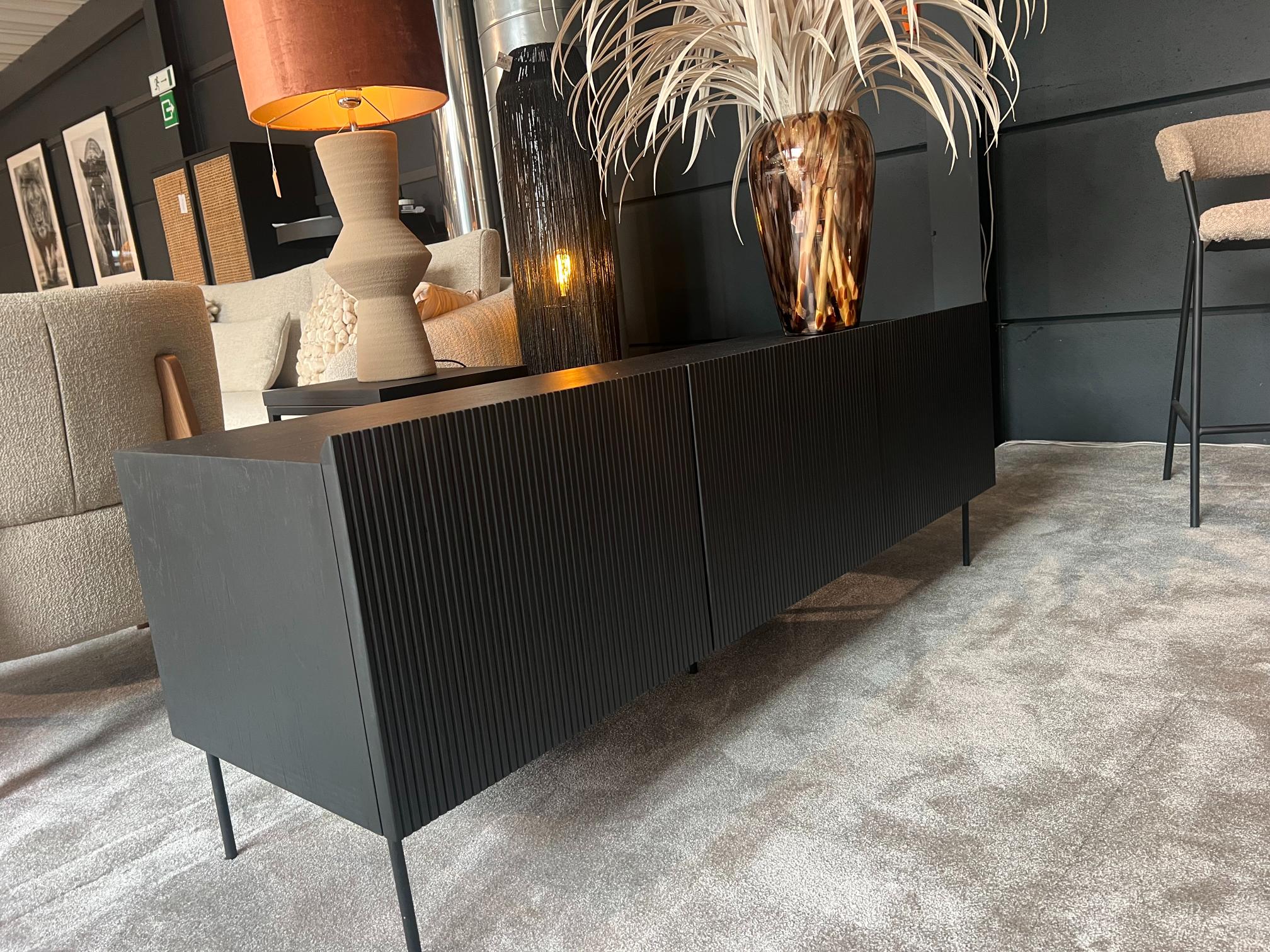 TV MEUBEL SANTA MONICA ZWART GROOT - afbeelding 2