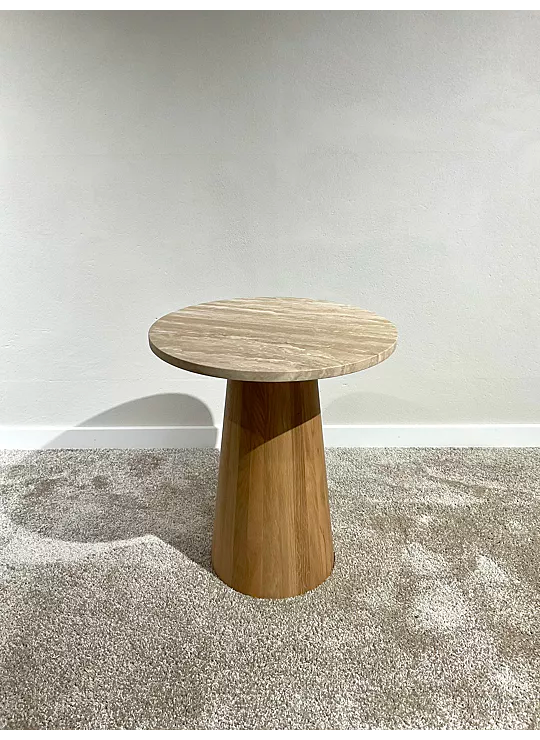 SALONTAFEL TRAVERTIN ROND KLEIN