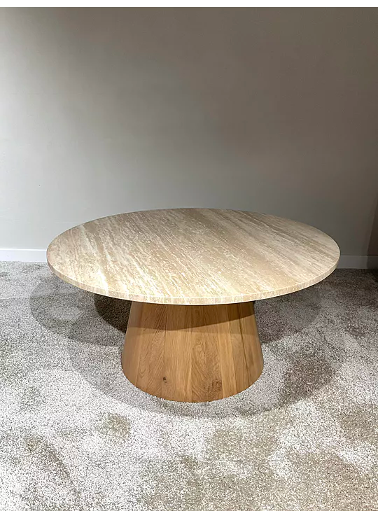 SALONTAFEL TRAVERTIN ROND GROOT